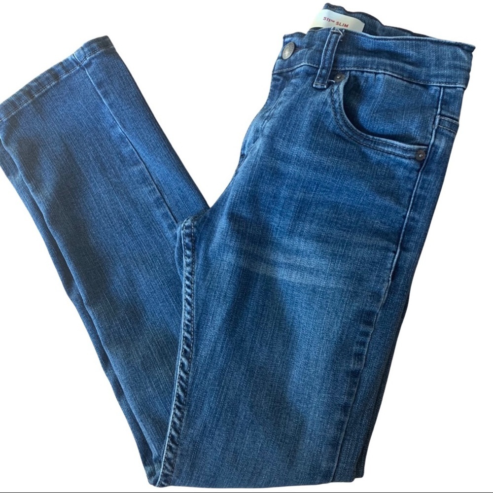 LEVI’S 511 Boys Slim Stretch Straight Leg Jeans Denim Size 10 - Picture 5 of 15